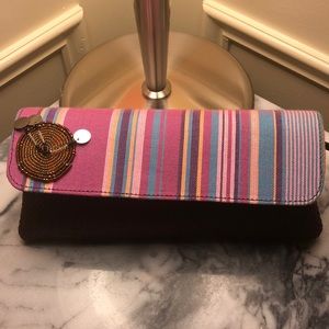 Hand made African styled clutch bag.